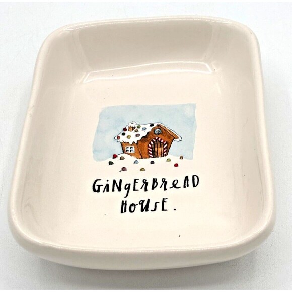 Rae Dunn by Magenta Gingerbread House Snack Plate Replacement Small Ceramic Dish - Picture 3 of 7